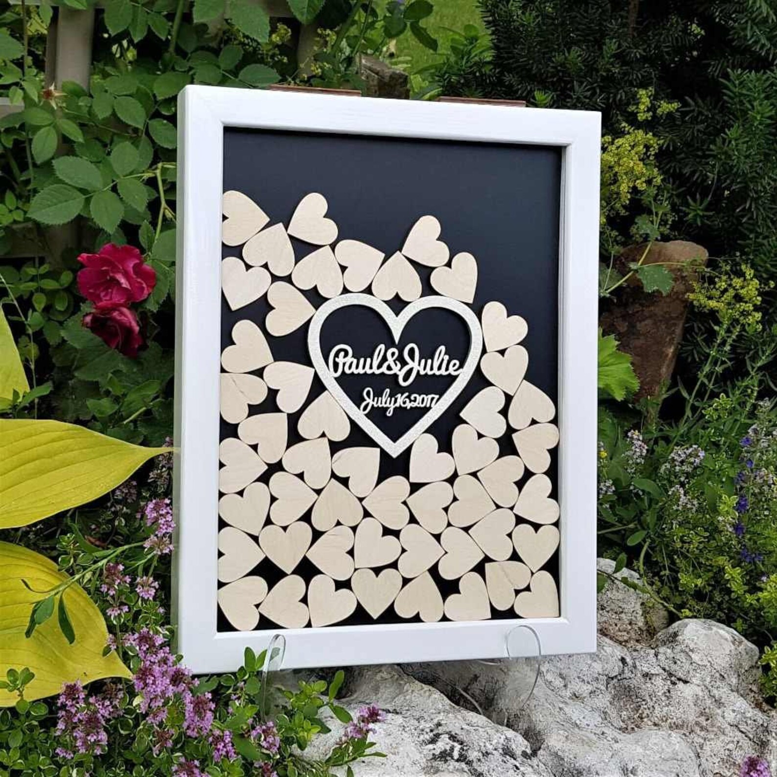 Laser Cut Wedding Guest Book Drop Box With Hearts for 4 mm Etsy