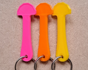 3 Long (easy handling) Shopping Trolley Keys per pack to hang on your key ring free post Made in UK