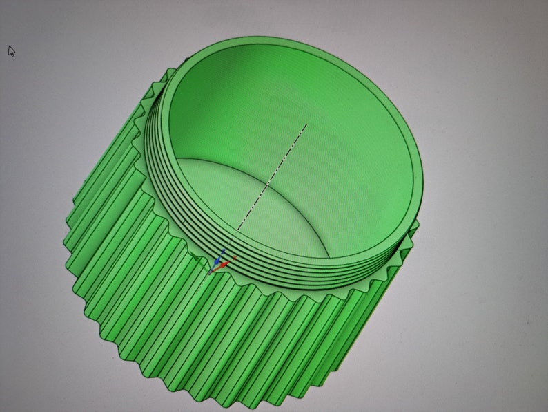 STL Files for a fluted storage pot with threaded lid, inside diameter 74mm and 50mm high image 2