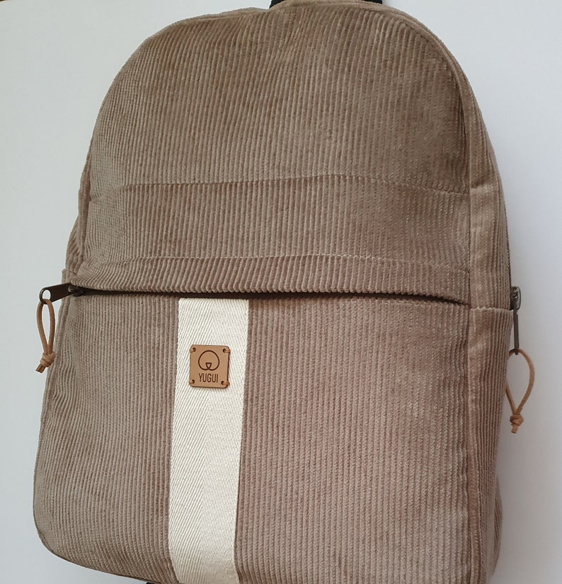 Meyaus Women's Large Corduroy Backpack - Green Casual Daypack, 13x15 Inch Shoulder Bag - View #10