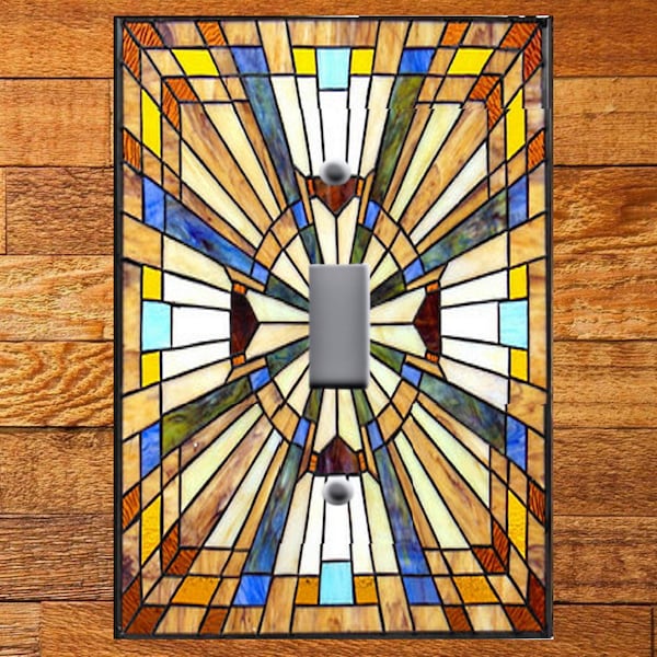 Stained Glass Tiffany Mission  Image Home Decor Electric Light Switch Plate Cover Switchplates Wallplates Outlets Matching Screws Included!