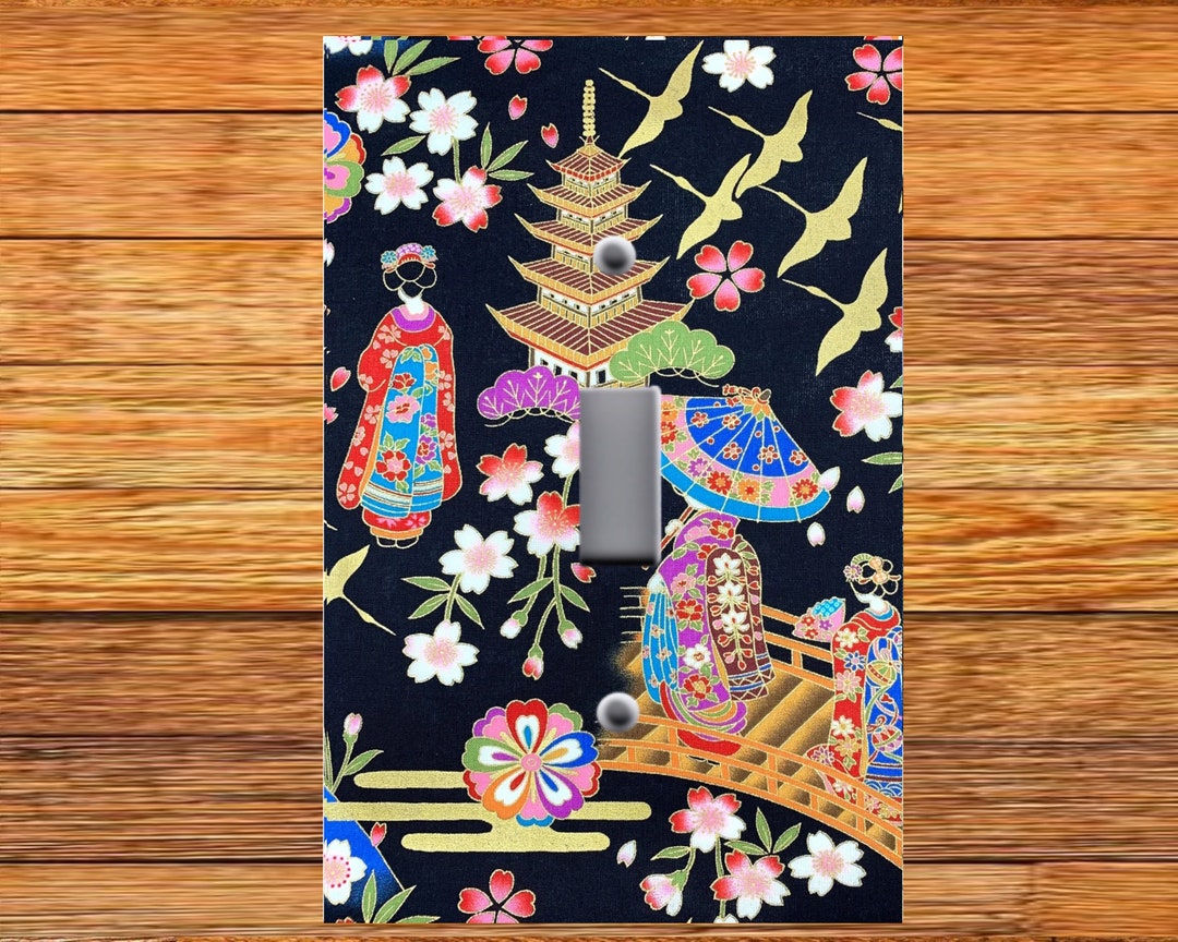 Japanese Geisha Girl Image on Light Switch Plate Cover - Light Switch ...