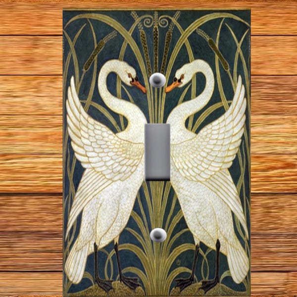 Vintage Art Nouveau Swans Home Decor Electric Light Switch Plate Cover Switchplates Wallplates Outlets Home Decor Great Gift Idea!