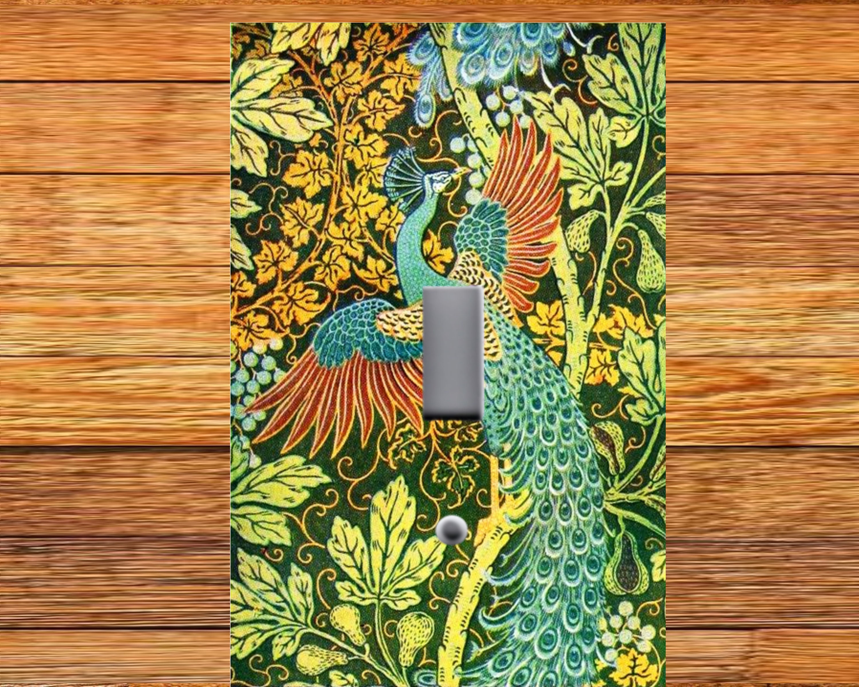Art Nouveau Fig Peacock Walter Crane Image on Light Switch Plate Cover - Light Switch & Outlet Covers