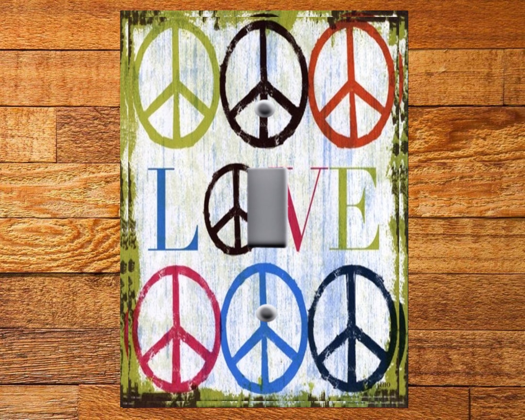 60s Peace Sign Love Electric Light Switch Plate Cover Retro ...