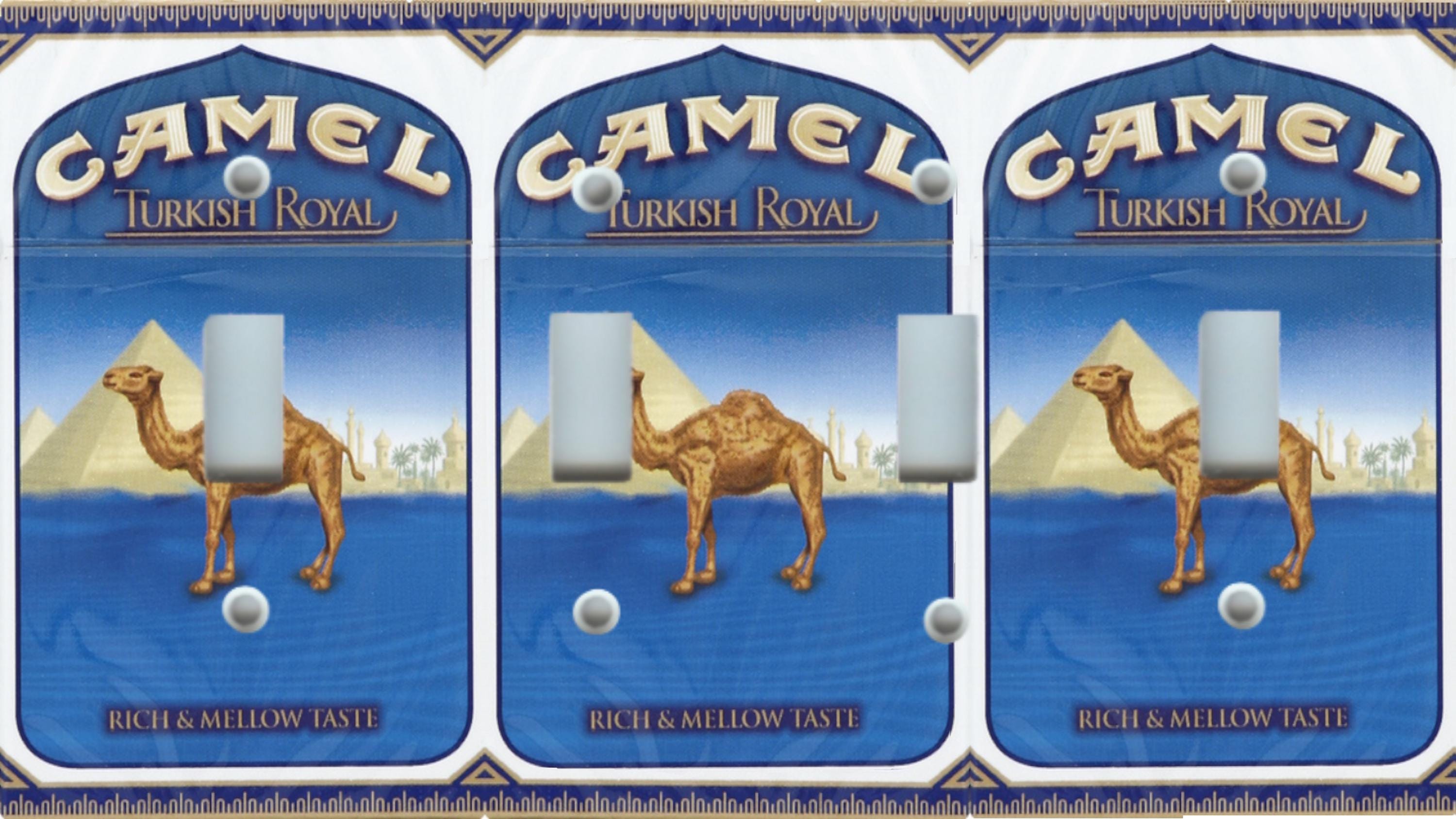 Camel Turkish Royal Cigarettes Image on Light Switch Plate Cover  Switchplates Wallplates Outlets Home Decor Elegant!