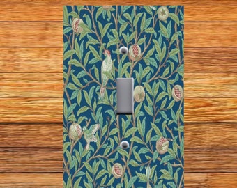 William Morris Birds Pomegranate Blue on Light Switch Plate Cover - Light Switch & Outlet Covers