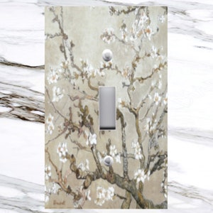 Electric Light Switch Plate Cover -  Van Gogh Almond Branches in Bloom - Switchplates Wallplates Outlet - Matching Screws! Great Gift Idea!