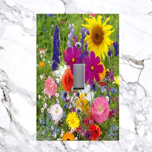 Light Switch Plate Cover -  Floral Decor Wildflowers 2 Fairytale - Switchplates Wallplates Outlet - Matching Screws! Great Gift Idea!