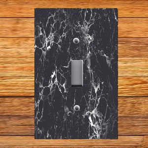 Marble Black White Gray Image on Light Switch Plate Cover Switchplates Wallplates Outlets Home Decor Elegant!