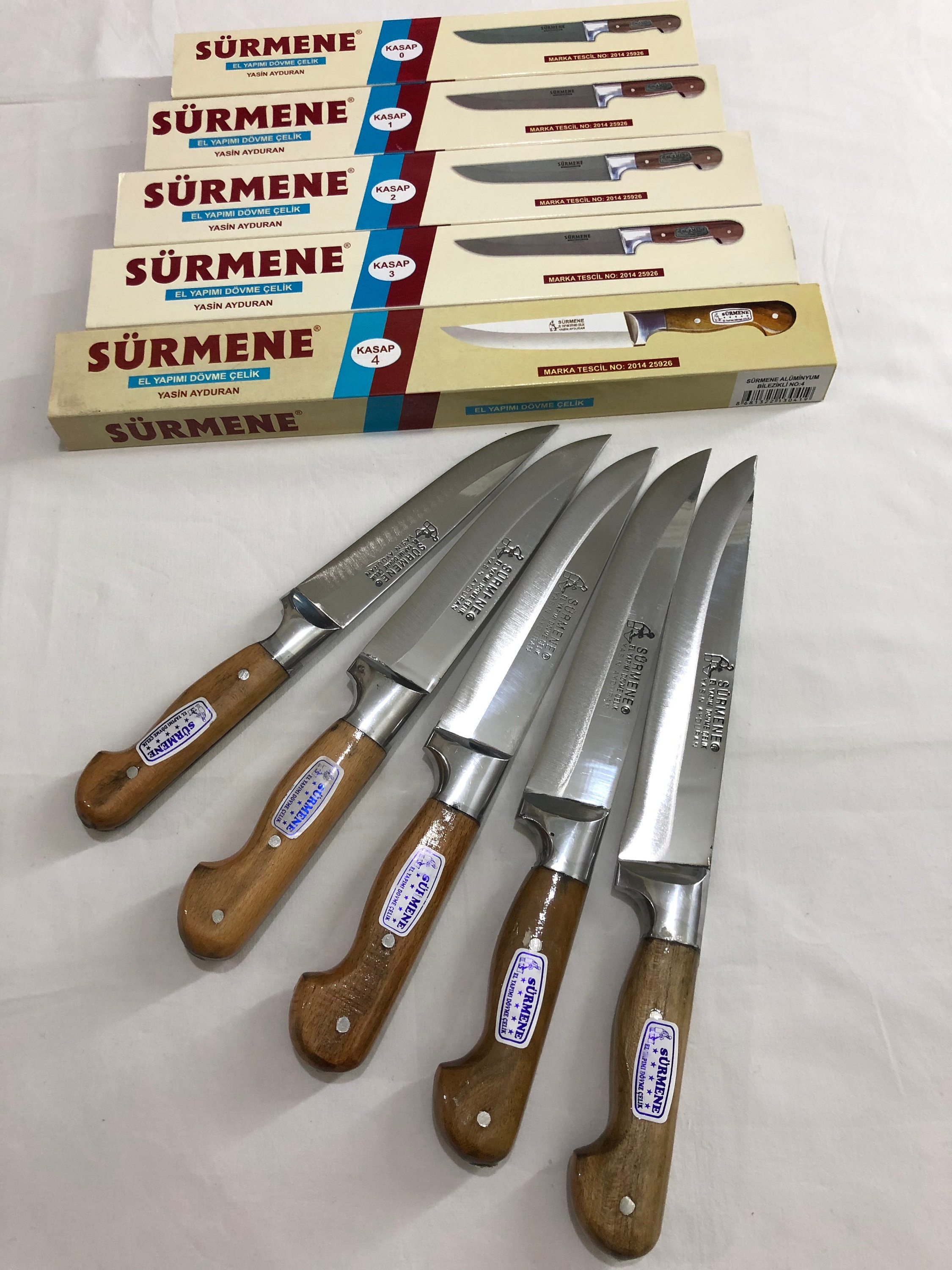 5 Piece Wooden Handle World Famous Registered Handmade Surmene