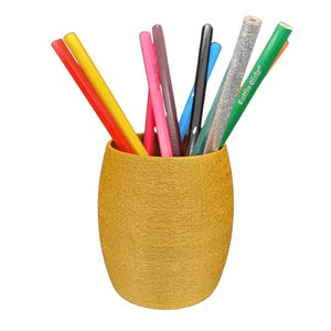 Portapenne rotondo - Oro - Materiale durevole - Accessorio per ufficio - Portapenne - Un tocco di originalità al tuo spazio di lavoro
