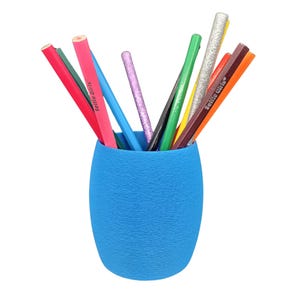 Portapenne rotondo - Blu - Materiale durevole - Accessorio per ufficio - Portapenne - Un tocco di originalità al tuo spazio di lavoro