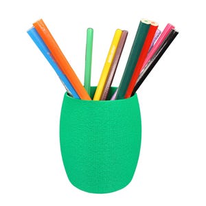 Portapenne rotondo - Verde - Materiale durevole - Accessorio per ufficio - Portapenne - Un tocco di originalità al tuo spazio di lavoro