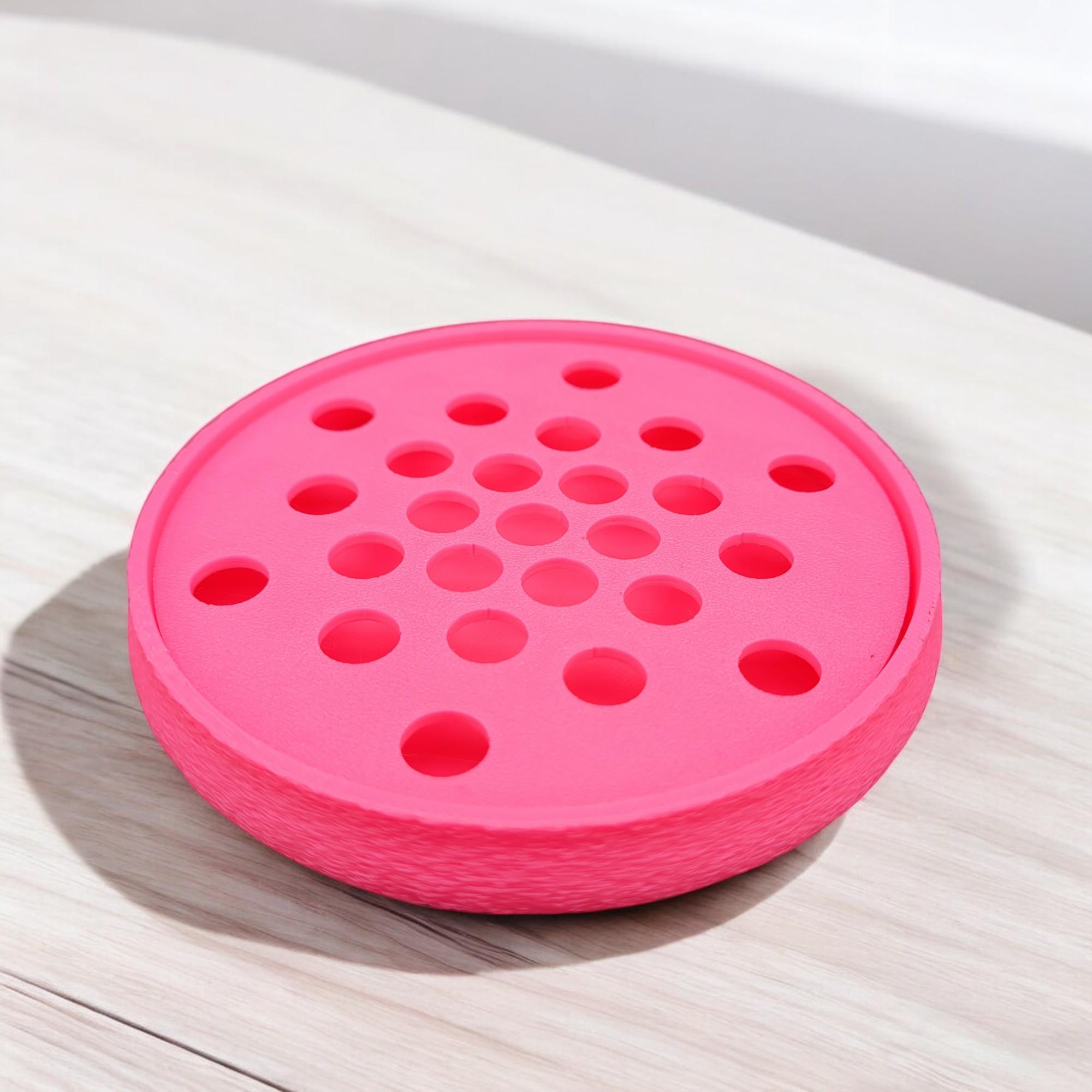 Porte-savon Rond Biosourcé - Fabriqué En France, Grille Amovible, Design Ventilé Pour Un Séchage Optimal