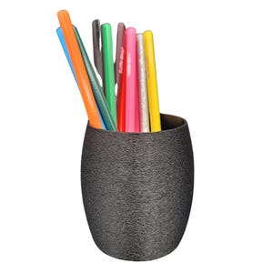 Portapenne rotondo - Nero - Materiale durevole - Accessorio per ufficio - Portapenne - Un tocco di originalità al tuo spazio di lavoro