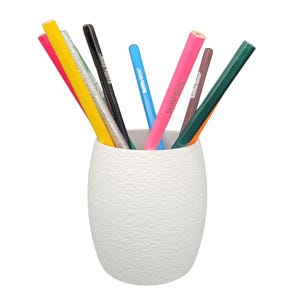Portapenne rotondo - Bianco - Materiale durevole - Accessorio per ufficio - Portapenne - Un tocco di originalità al tuo spazio di lavoro