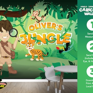 Kid&#39;s Room Caricature Wall  - Jungle Theme