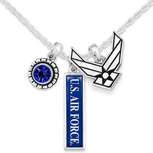 Heart of a Hero Collection- U.S. Air Force® Necklace- Triple Charm- Vertical Charm