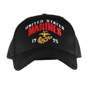 United States Marines Corps Black Performance Emblem Cap