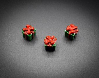 Gift Cabochons Cute Present Cabochons Dollhouse Miniature Cabochons For Slime Mini Gift Dollhouse Prop Red And Green Presents