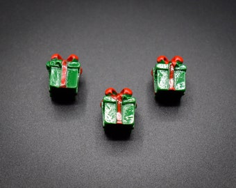 Gift Cabochons Cute Present Cabochons Dollhouse Miniature Cabochons For Slime Mini Gift Dollhouse Prop Red And Green Presents
