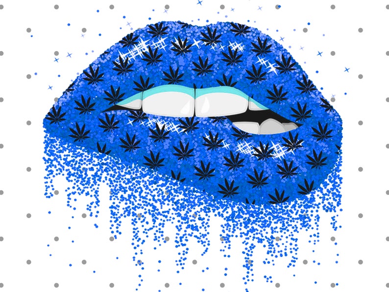 Download Dripping Lips Blue Lips Clip Art Lip Print Digital Biting ...
