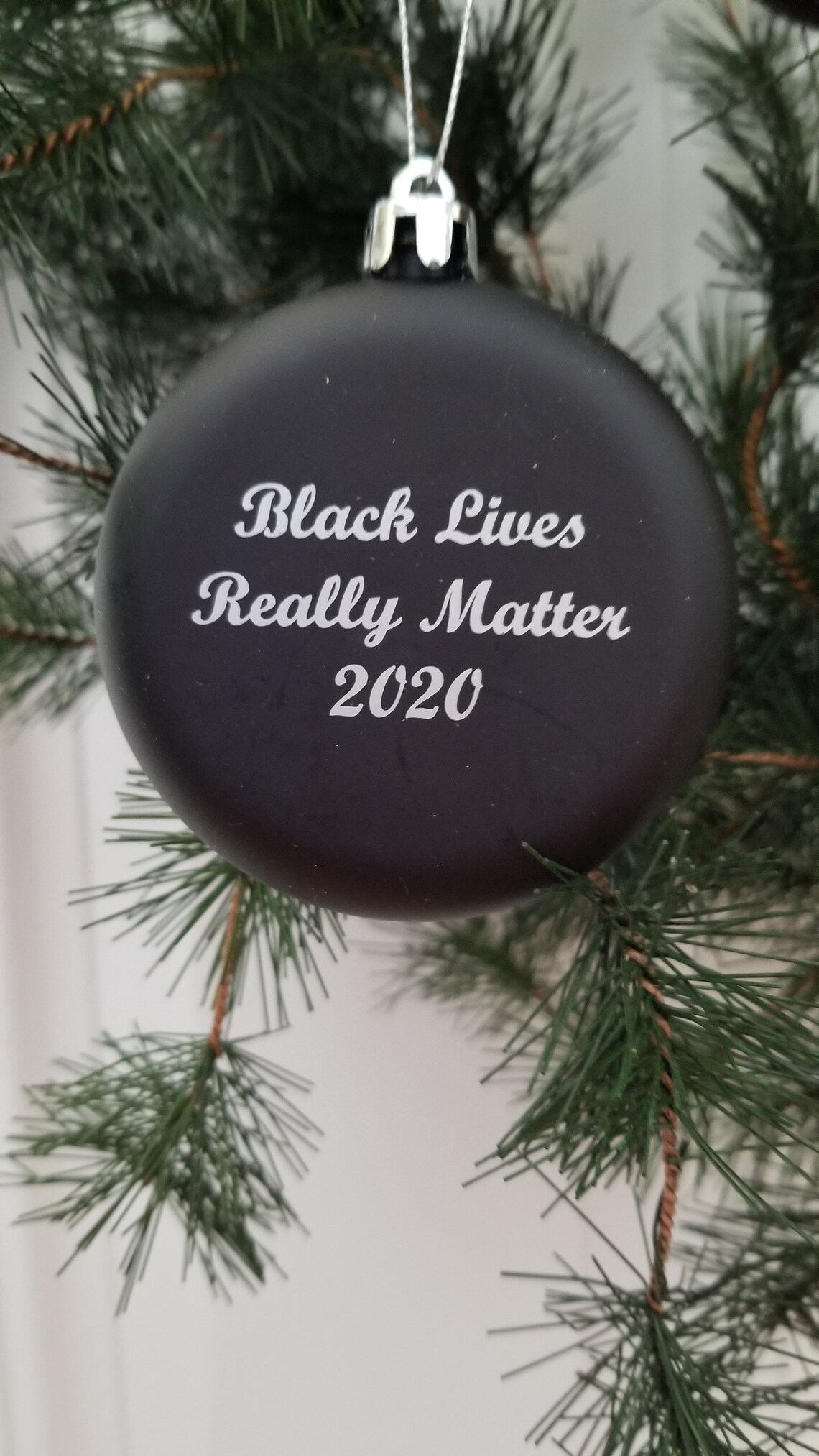 CHRISTMAS ORNAMENT KEEPSAKE Flat Round Black Ornament With Etsy