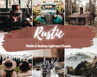 Lightroom Presets, Rustic Presets, Mobile Presets, Desktop Preset, Instagram Filters, Lightroom Mobile Presets, Rustic Home Warm Presets,