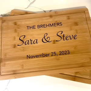 Personalized Eco-Friendly Bamboo Cutting Board - Custom Charcuterie Board - Gift for Her - Laser Engraved Chopping Board - Kitchen Decor