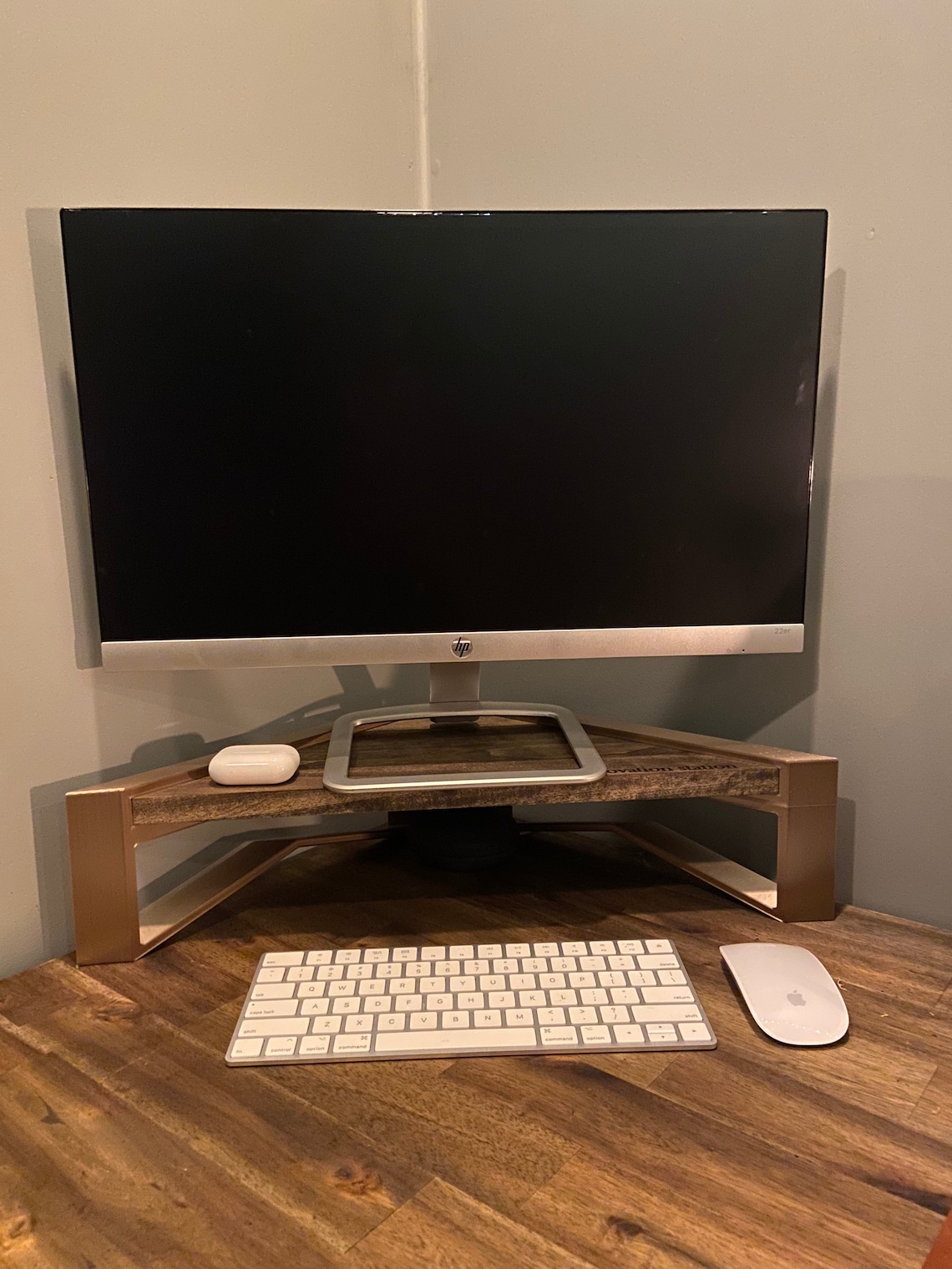 Handmade Corner Monitor Riser Space Saver Home Office Etsy