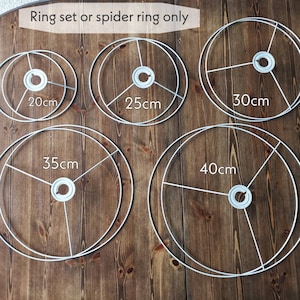 LAMPSHADE RING SETS - White Coated Metal Rings - Suitable for Macrame Chandelier and Lampshade