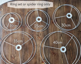 LAMPSHADE RING SETS - White Coated Metal Rings - Suitable for Macrame Chandelier and Lampshade