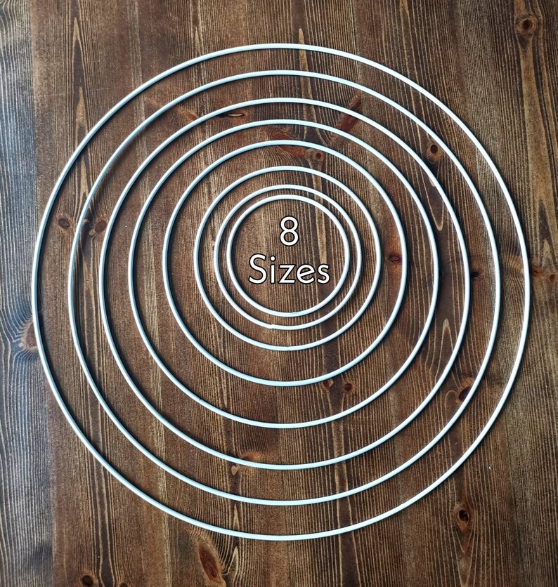 METAL HOOP RINGS Dream Catcher Floral Rings White Coated Craft Etsy