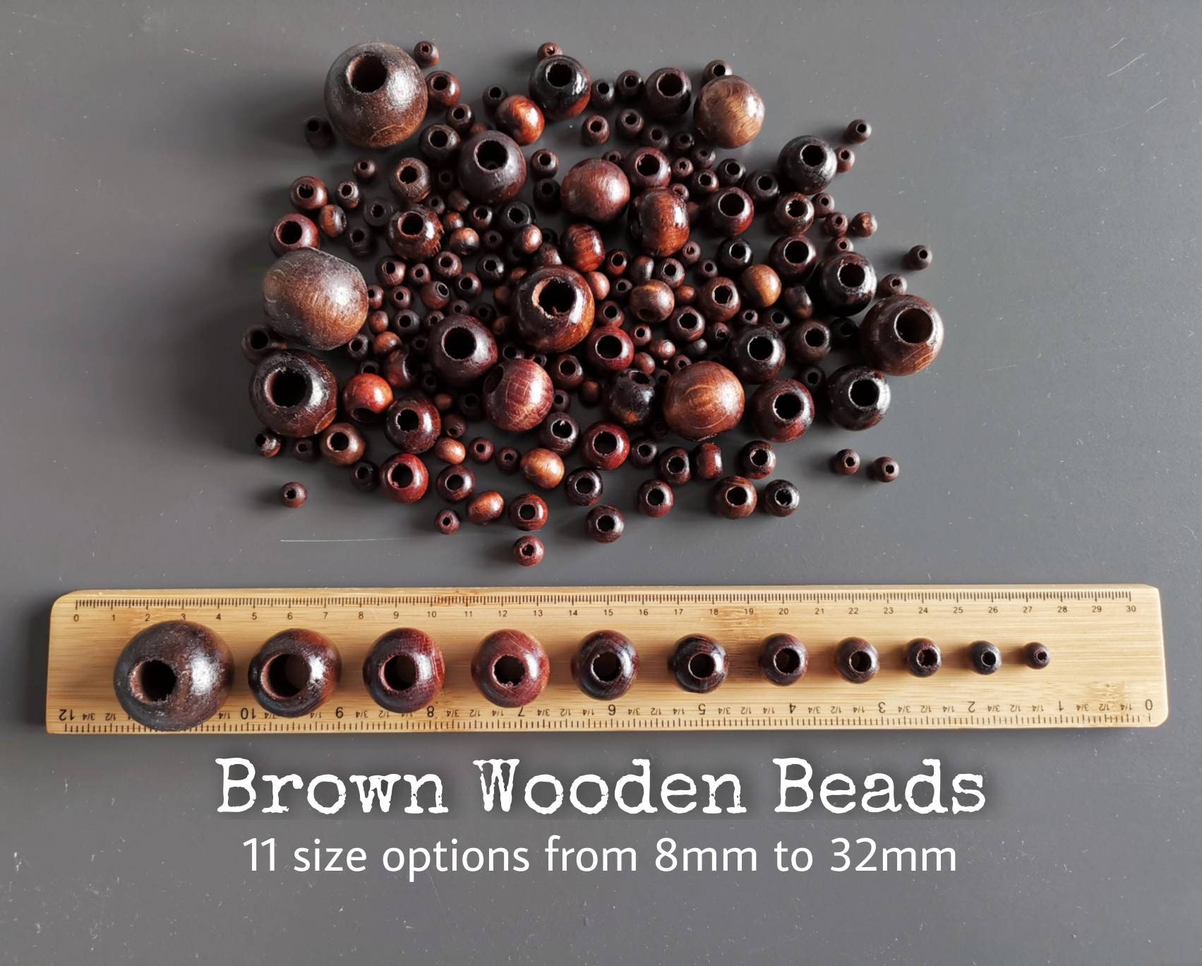 Natural Brown Mixed Wooden Beads, Size 12 Mm , Craft Jewellery