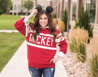 Mickey Mouse Red Disney Sweater, Unisex Fit