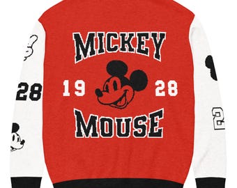 Gebreid vest met Mickey-patchmouwen