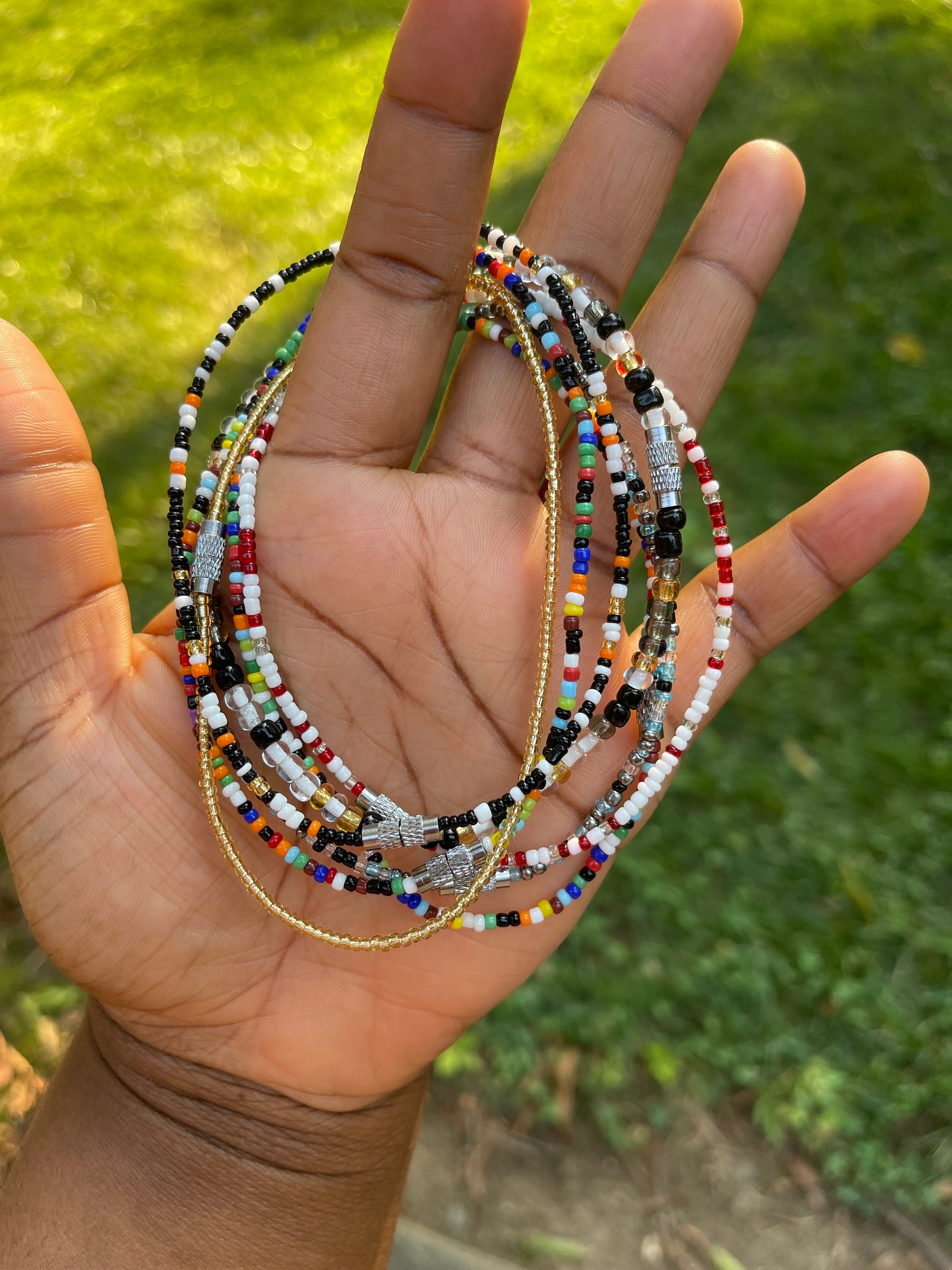 Bracelet - Thin Multi Diamond Seed Bead – Just One Africa