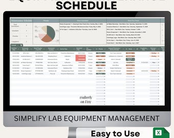 Lab Equipment Maintenance & Calibration Schedule | Google Sheets Tracker | Service Log Dashboard | Instrument Service