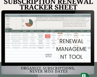 Software License & Subscription Renewal Tracker | Google Sheets Template | Business Dashboard | Manage Costs, Due Dates Avoid Lapses