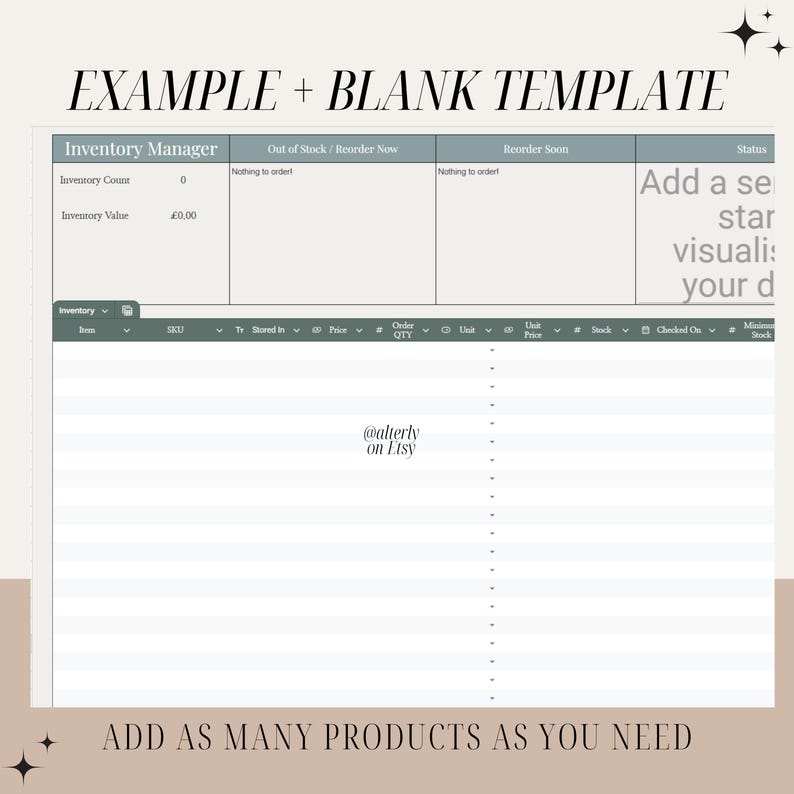 Small Business Stock Management Template | Digital Inventory Sheet ...