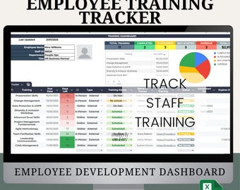 Employee Training Dashboard: HR Skills Tracking Template | Professional Development Matrix, Staff Training Management Excel