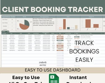 Professional Appointment & Client Booking Tracker | Google Sheets Template for Scheduling, Notes, Fees Status | Service Business Dashboard