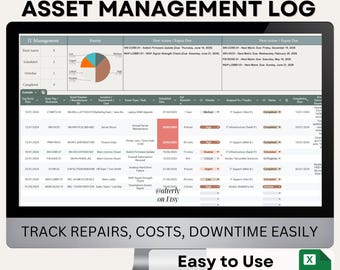 Advanced IT Asset Maintenance Log & Schedule | Google Sheets | Manage Servers, Laptops, Network Gear | Track Status Downtime