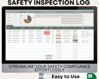 Safety Inspection Schedule & Log | Automated Compliance Tracker Template | Dashboard  Checklist | Facilities Management Tool