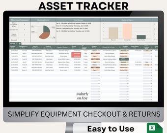 Equipment Checkout Return Log Google Sheet Template | Visual Asset Tracking Dashboard | Small Business Tool Inventory Management