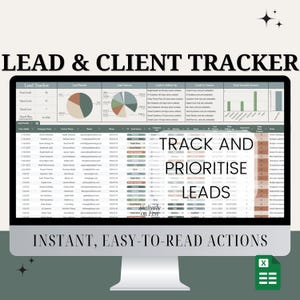Lead Tracker & CRM Template | Google Sheets Sales Database | Small Business Client Management Dashboard | Client Growth