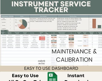 Pro Instrument Service Log & Calibration Tracker | Google Sheets Dashboard for Equipment Maintenance