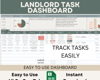 Property Maintenance Schedule & Tracker | Google Sheets Template for Landlords Property Managers | Dashboard Detailed Log | Instant