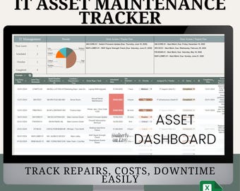 IT Asset Management & Maintenance Tracker | Google Sheets Template | Track Hardware, Repairs, Warranty Costs | IT Dashboard